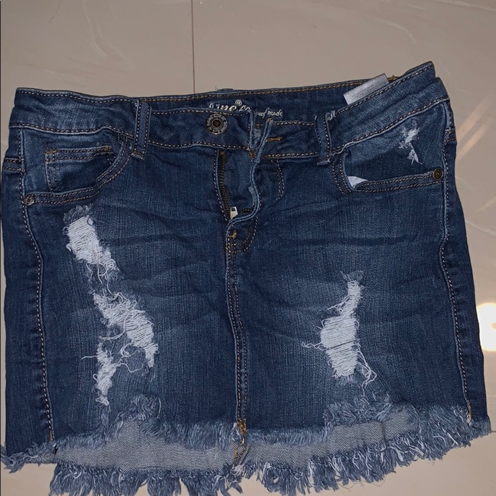 Denim jean mini skirt